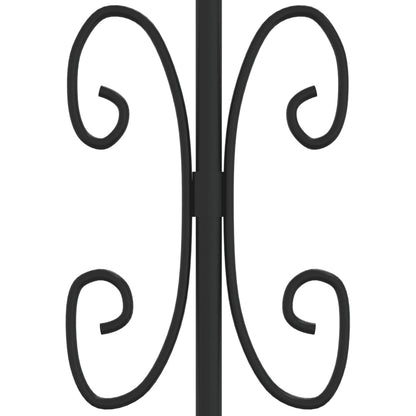 Berkfield Fence Gate with Spear Top Black 305x198 cm Powder-coated Steel