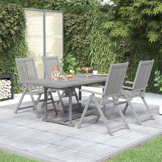 Berkfield 5 Piece Garden Dining Set Solid Wood Acacia