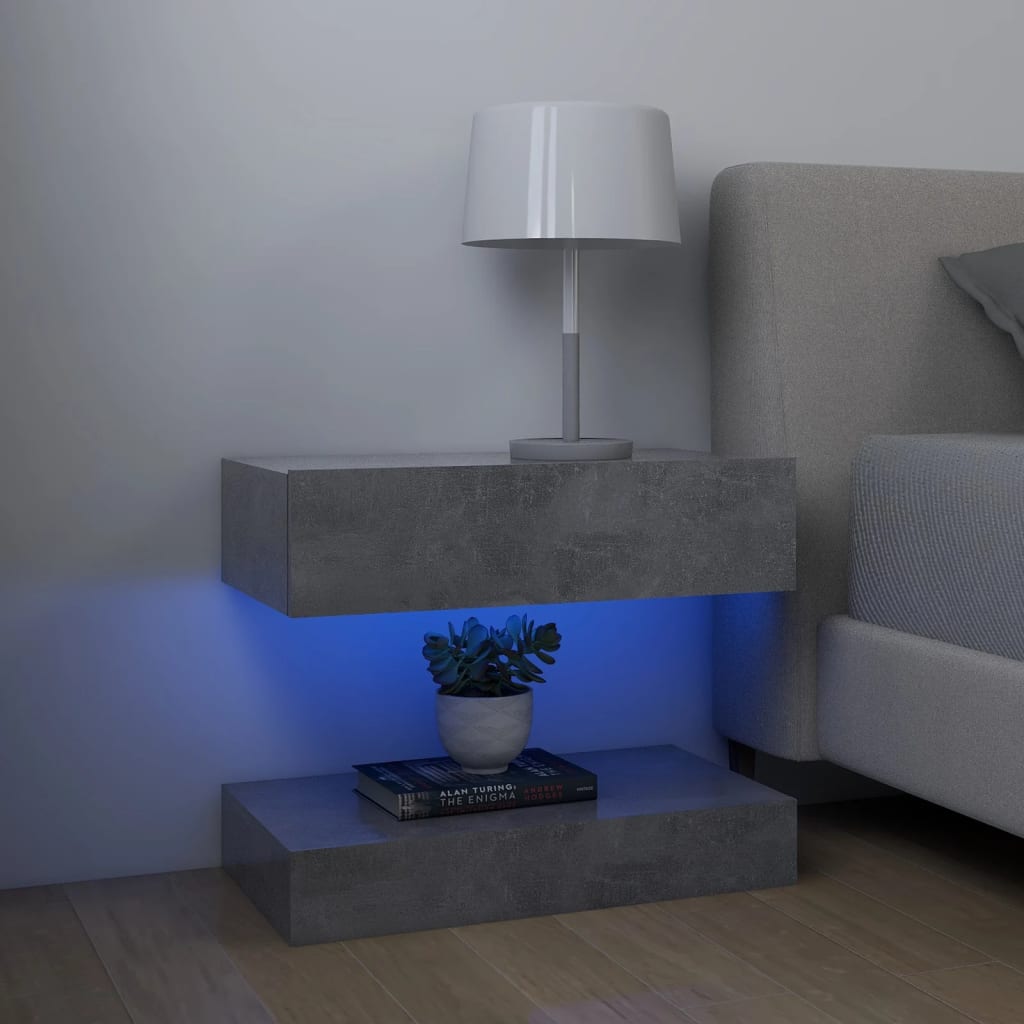 Berkfield Bedside Cabinet Concrete Grey 60x35 cm Engineered Wood