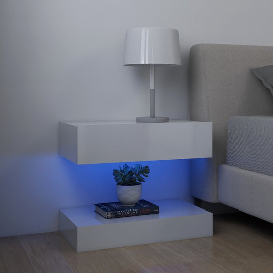Berkfield Bedside Cabinet High Gloss White 60x35 cm Engineered Wood