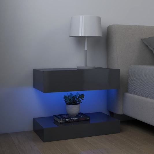Berkfield Bedside Cabinet High Gloss Grey 60x35 cm Engineered Wood