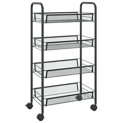 Berkfield 4-Tier Kitchen Trolley Black 46x26x85 cm Iron