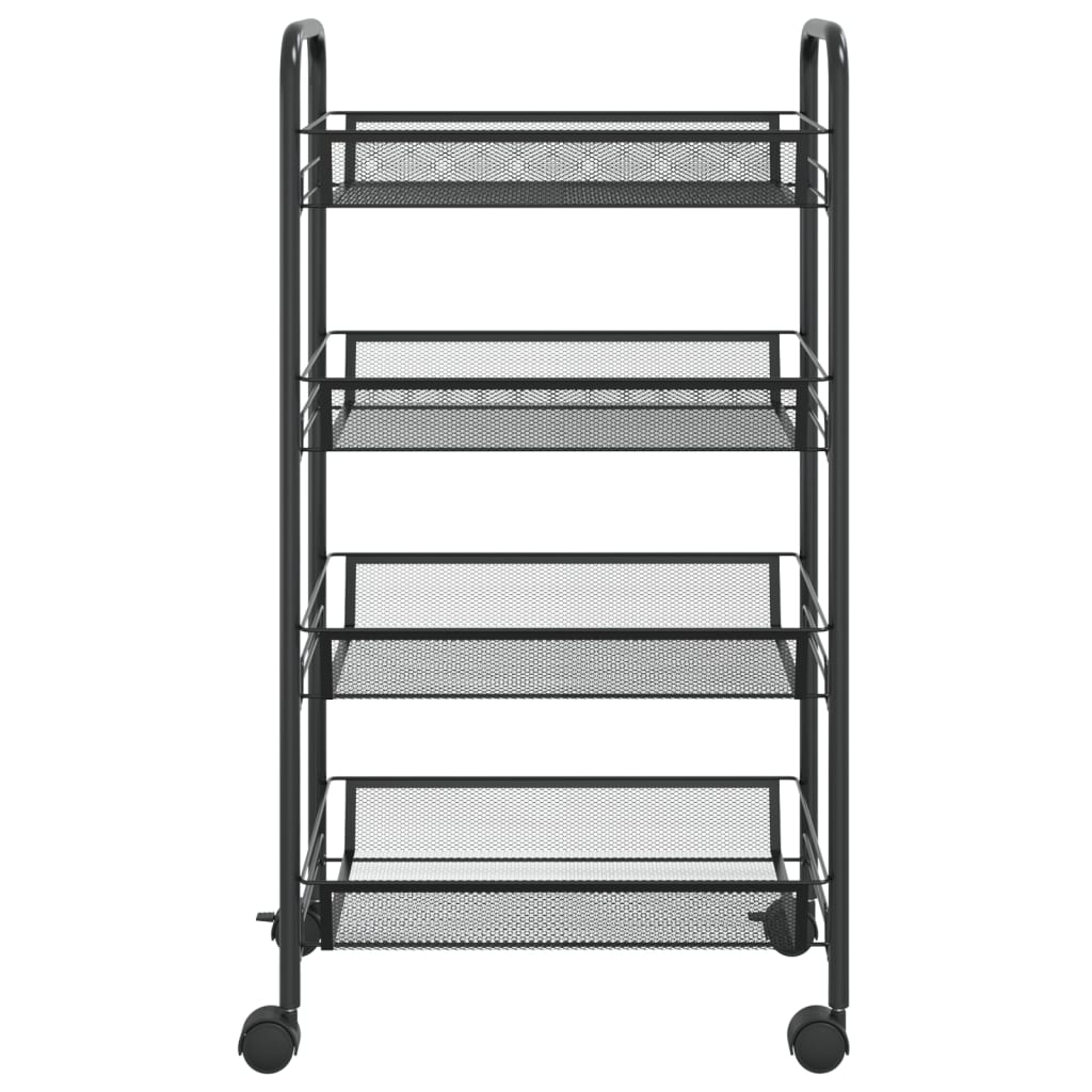Berkfield 4-Tier Kitchen Trolley Black 46x26x85 cm Iron