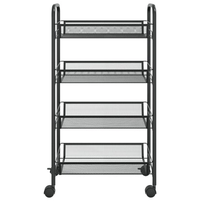 Berkfield 4-Tier Kitchen Trolley Black 46x26x85 cm Iron