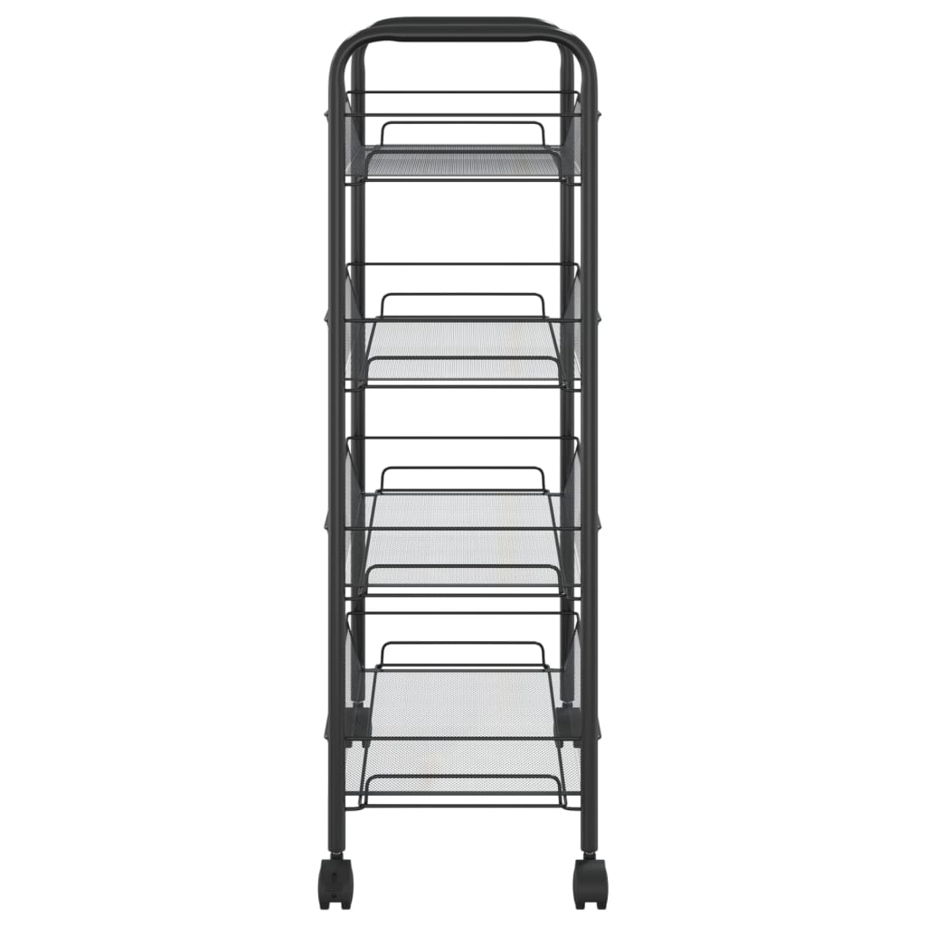 Berkfield 4-Tier Kitchen Trolley Black 46x26x85 cm Iron