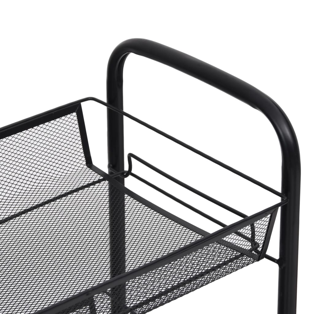 Berkfield 4-Tier Kitchen Trolley Black 46x26x85 cm Iron