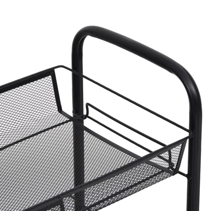 Berkfield 4-Tier Kitchen Trolley Black 46x26x85 cm Iron
