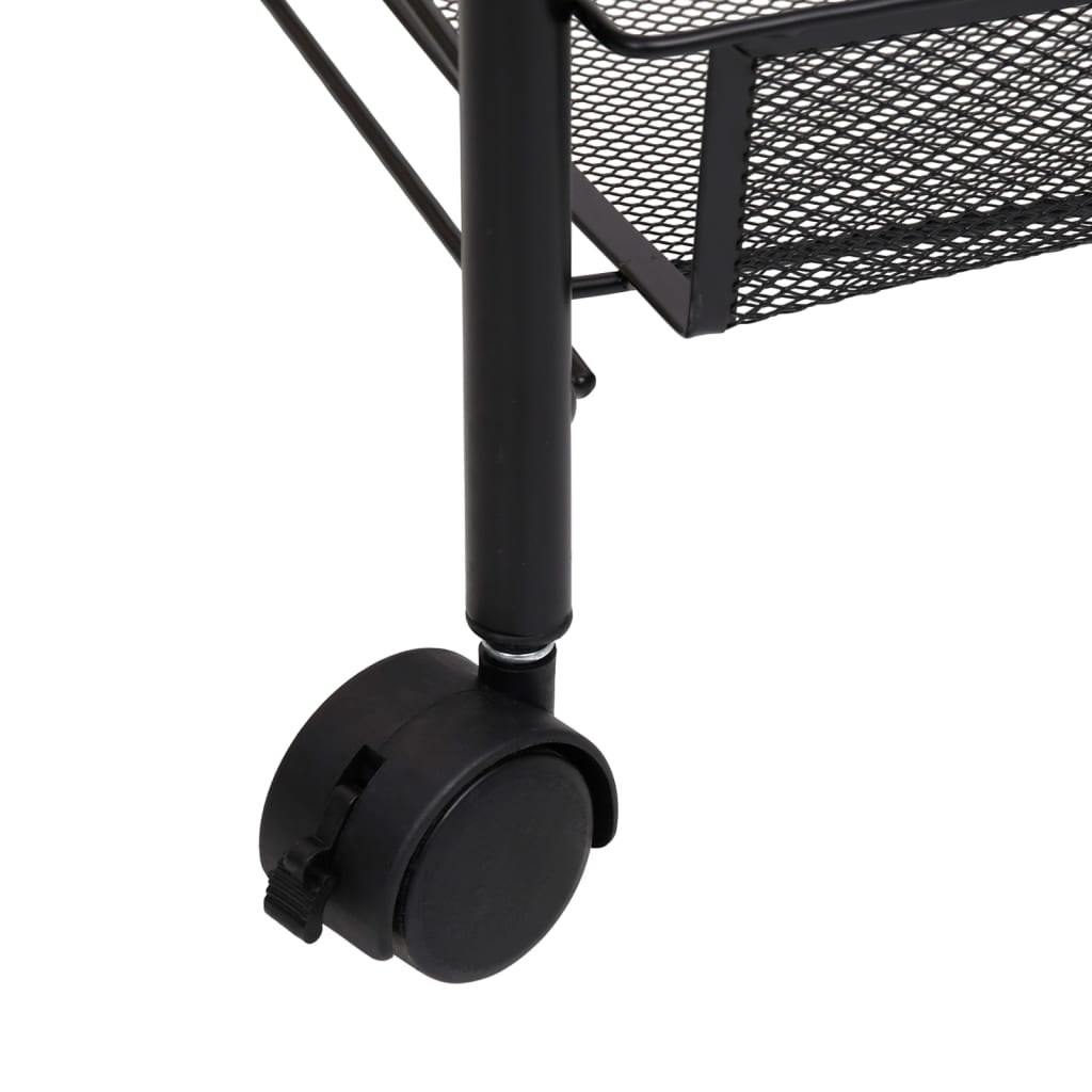 Berkfield 4-Tier Kitchen Trolley Black 46x26x85 cm Iron