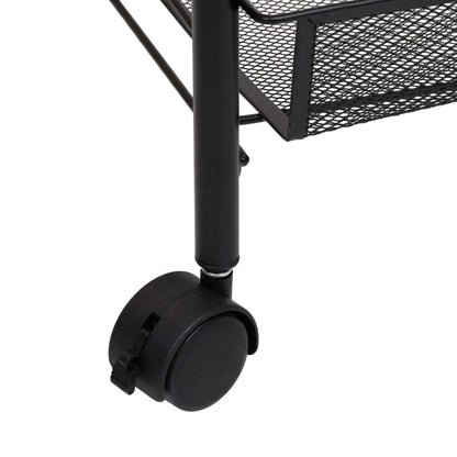 Berkfield 4-Tier Kitchen Trolley Black 46x26x85 cm Iron