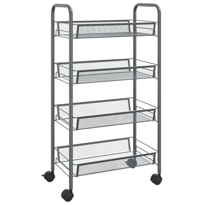 Berkfield 4-Tier Kitchen Trolley Grey 46x26x85 cm Iron