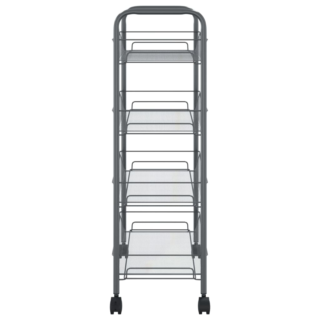 Berkfield 4-Tier Kitchen Trolley Grey 46x26x85 cm Iron