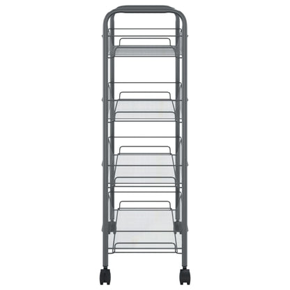 Berkfield 4-Tier Kitchen Trolley Grey 46x26x85 cm Iron
