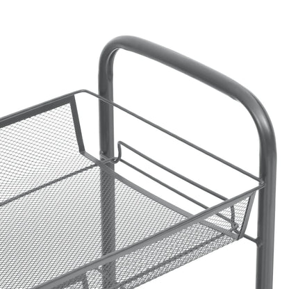 Berkfield 4-Tier Kitchen Trolley Grey 46x26x85 cm Iron
