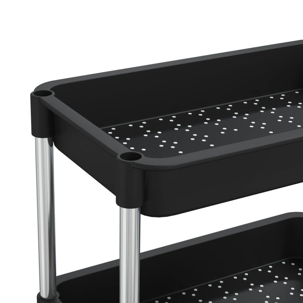 Berkfield 5-Tier Kitchen Trolley Black 42x29x128 cm Iron and ABS