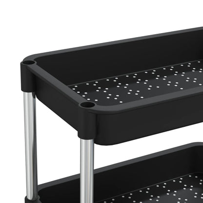 Berkfield 5-Tier Kitchen Trolley Black 42x29x128 cm Iron and ABS