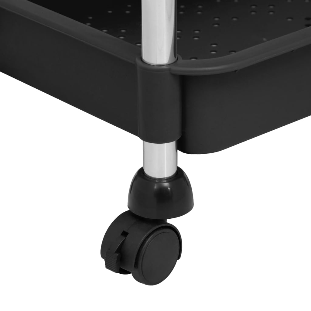 Berkfield 5-Tier Kitchen Trolley Black 42x29x128 cm Iron and ABS