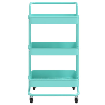 Berkfield 3-Tier Kitchen Trolley Turquoise 42x35x85 cm Iron and ABS