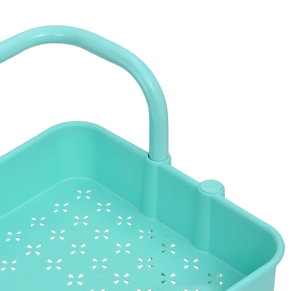 Berkfield 3-Tier Kitchen Trolley Turquoise 42x35x85 cm Iron and ABS