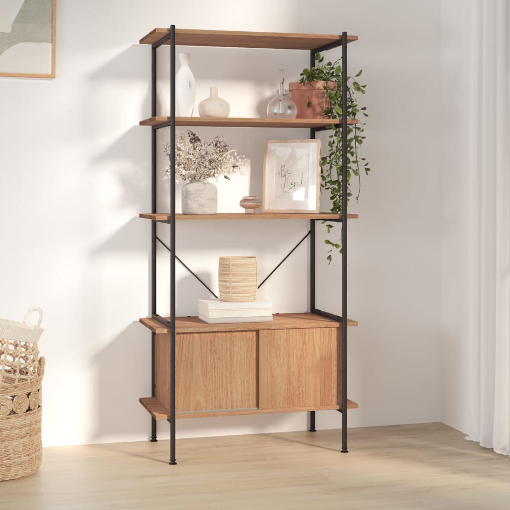 Berkfield 5-Tier Shelving Unit with Cabinet 80x40x163 cm Steel and Engineered Wood