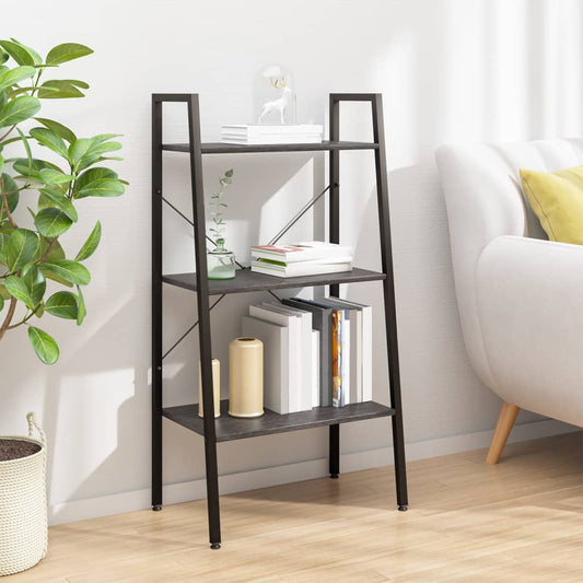 Berkfield 3-Tier Standing Shelf Black 56x35x108 cm