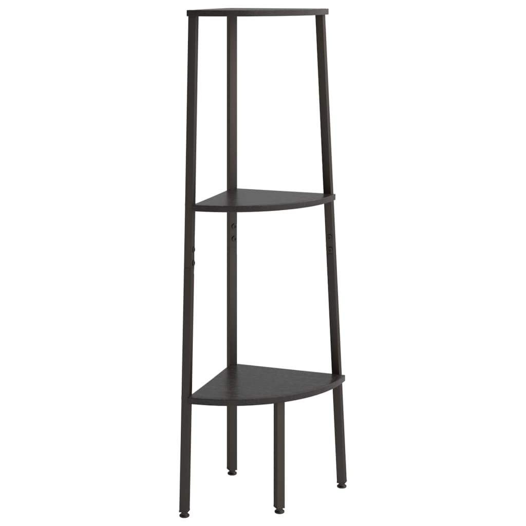 Berkfield 3-Tier Corner Shelf Black 45.5x31.5x120 cm