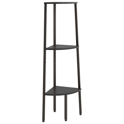 Berkfield 3-Tier Corner Shelf Black 45.5x31.5x120 cm