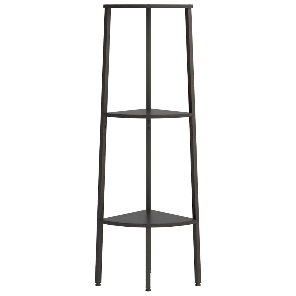 Berkfield 3-Tier Corner Shelf Black 45.5x31.5x120 cm