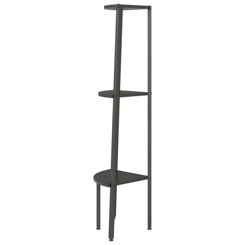 Berkfield 3-Tier Corner Shelf Black 45.5x31.5x120 cm