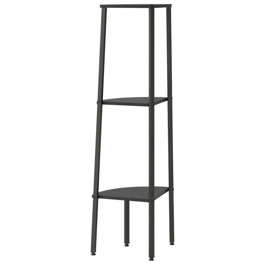 Berkfield 3-Tier Corner Shelf Black 45.5x31.5x120 cm