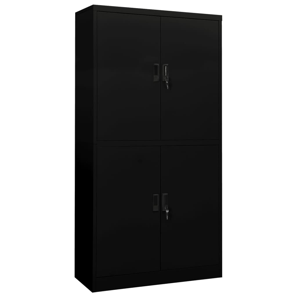 Berkfield Office Cabinet Black 90x40x180 cm Steel