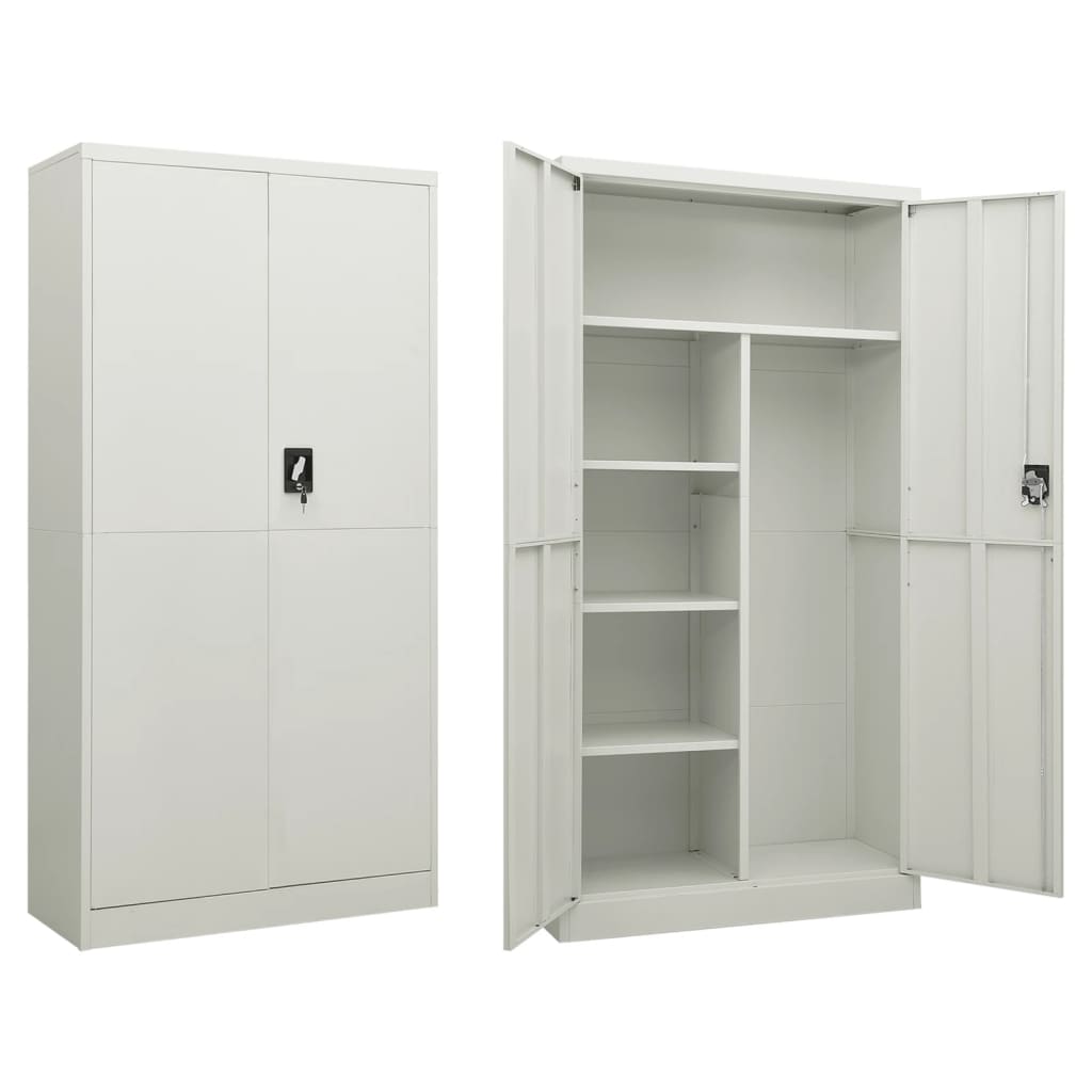 Berkfield Locker Cabinet Light Grey 90x40x180 cm Steel