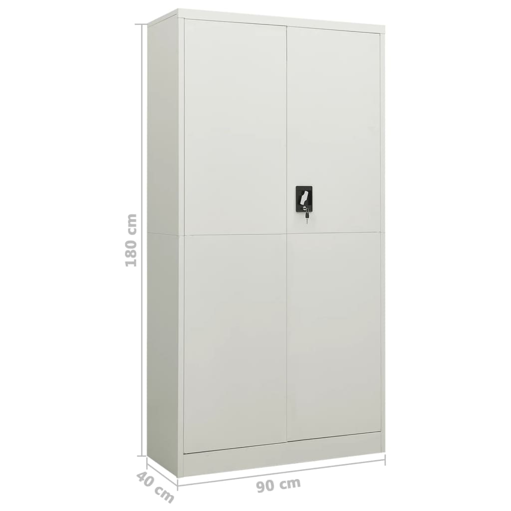 Berkfield Locker Cabinet Light Grey 90x40x180 cm Steel