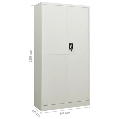 Berkfield Locker Cabinet Light Grey 90x40x180 cm Steel