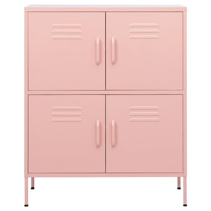 Berkfield Storage Cabinet Pink 80x35x101.5 cm Steel