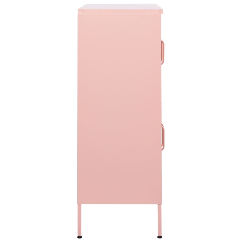 Berkfield Storage Cabinet Pink 80x35x101.5 cm Steel