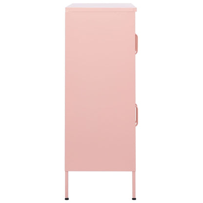 Berkfield Storage Cabinet Pink 80x35x101.5 cm Steel