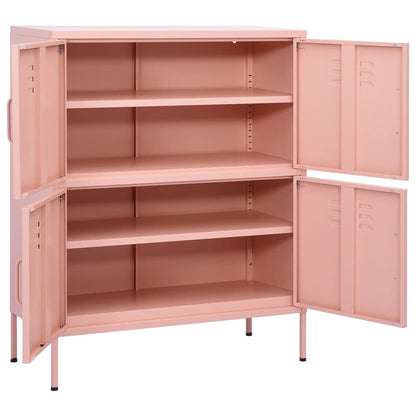 Berkfield Storage Cabinet Pink 80x35x101.5 cm Steel