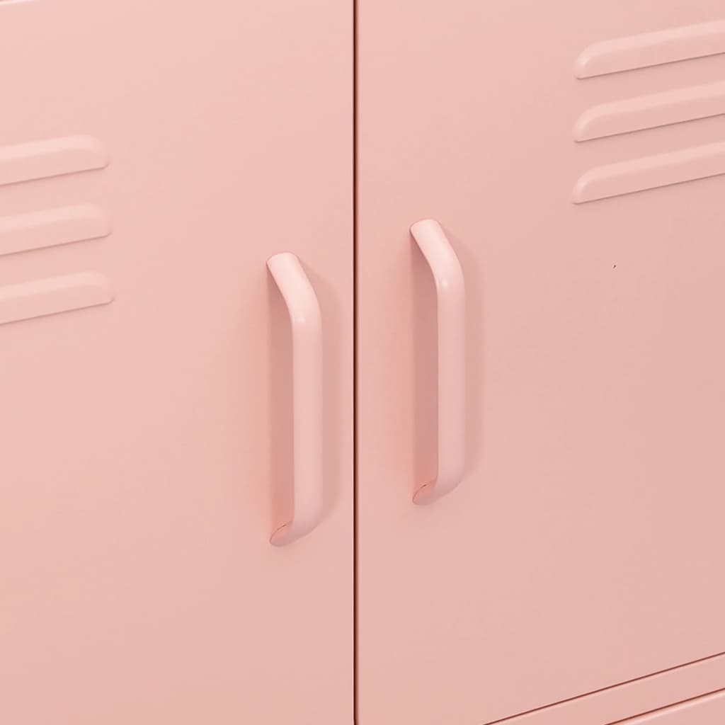 Berkfield Storage Cabinet Pink 80x35x101.5 cm Steel
