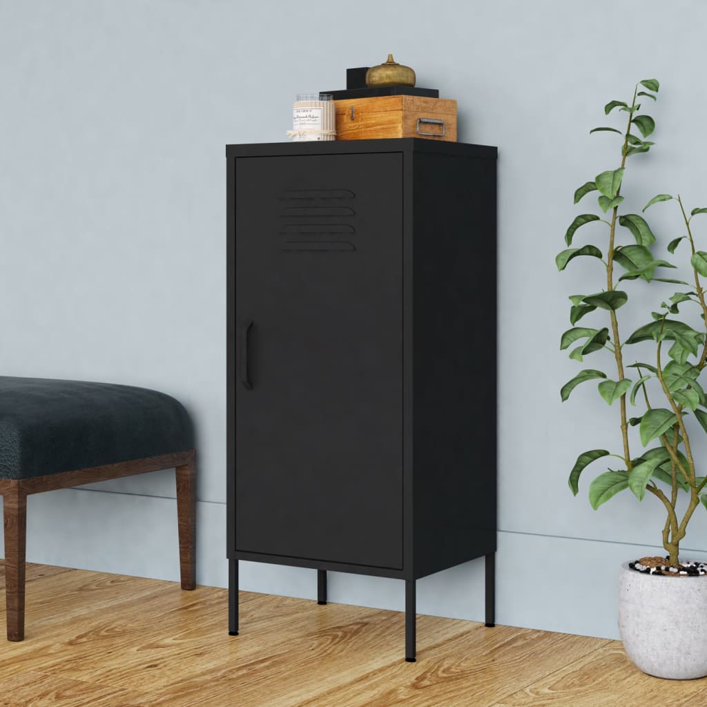 Berkfield Storage Cabinet Black 42.5x35x101.5 cm Steel