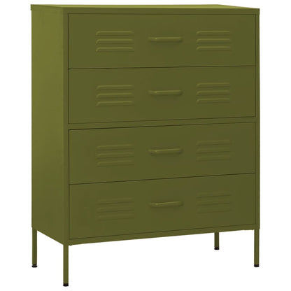 Berkfield Chest of Drawers Olive Green 80x35x101.5 cm Steel