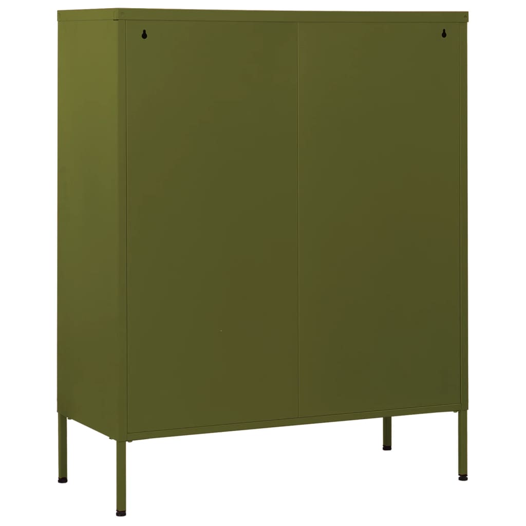 Berkfield Chest of Drawers Olive Green 80x35x101.5 cm Steel