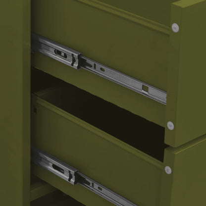 Berkfield Chest of Drawers Olive Green 80x35x101.5 cm Steel