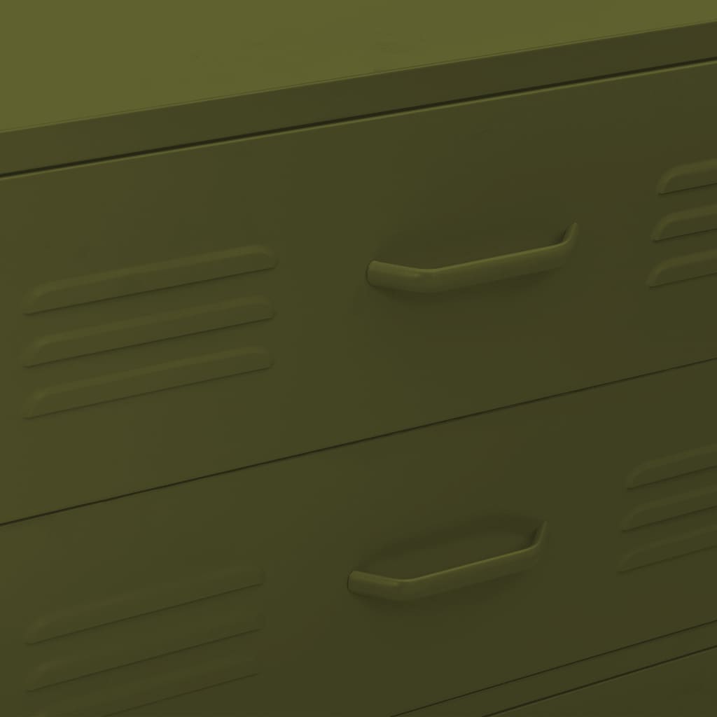 Berkfield Chest of Drawers Olive Green 80x35x101.5 cm Steel