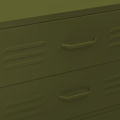 Berkfield Chest of Drawers Olive Green 80x35x101.5 cm Steel