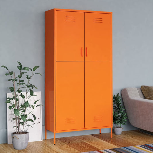 Berkfield Wardrobe Orange 90x50x180 cm Steel