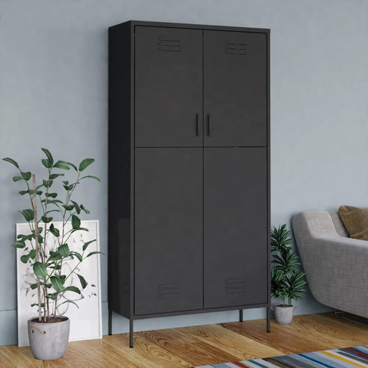 Berkfield Wardrobe Anthracite 90x50x180 cm Steel
