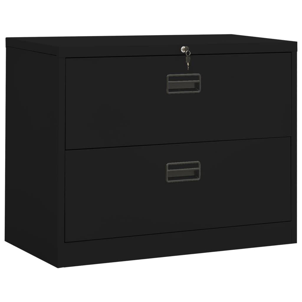 Berkfield Filing Cabinet Black 90x46x72.5 cm Steel