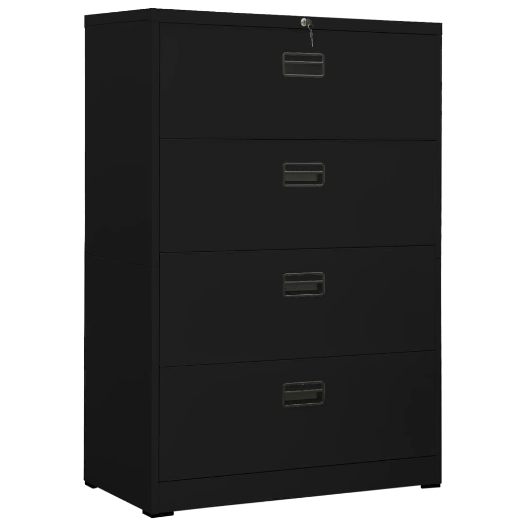 Berkfield Filing Cabinet Black 90x46x134 cm Steel