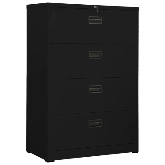Berkfield Filing Cabinet Black 90x46x134 cm Steel
