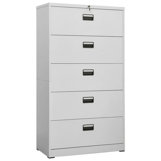 Berkfield Filing Cabinet Light Grey 90x46x164 cm Steel
